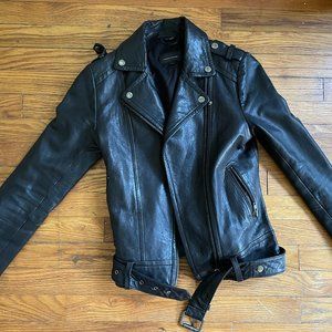 Aritzia Mackage Moto Jacket Black Leather